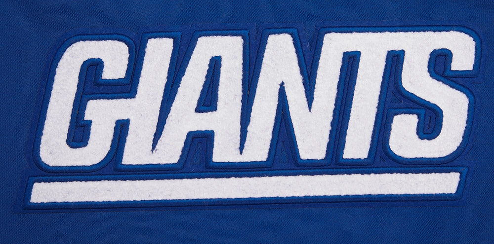 NFL NEW YORK GIANTS RETRO CLASSIC WOMEN'S RIB CROPPED PULLOVER HOODIE (DODGER BLUE)