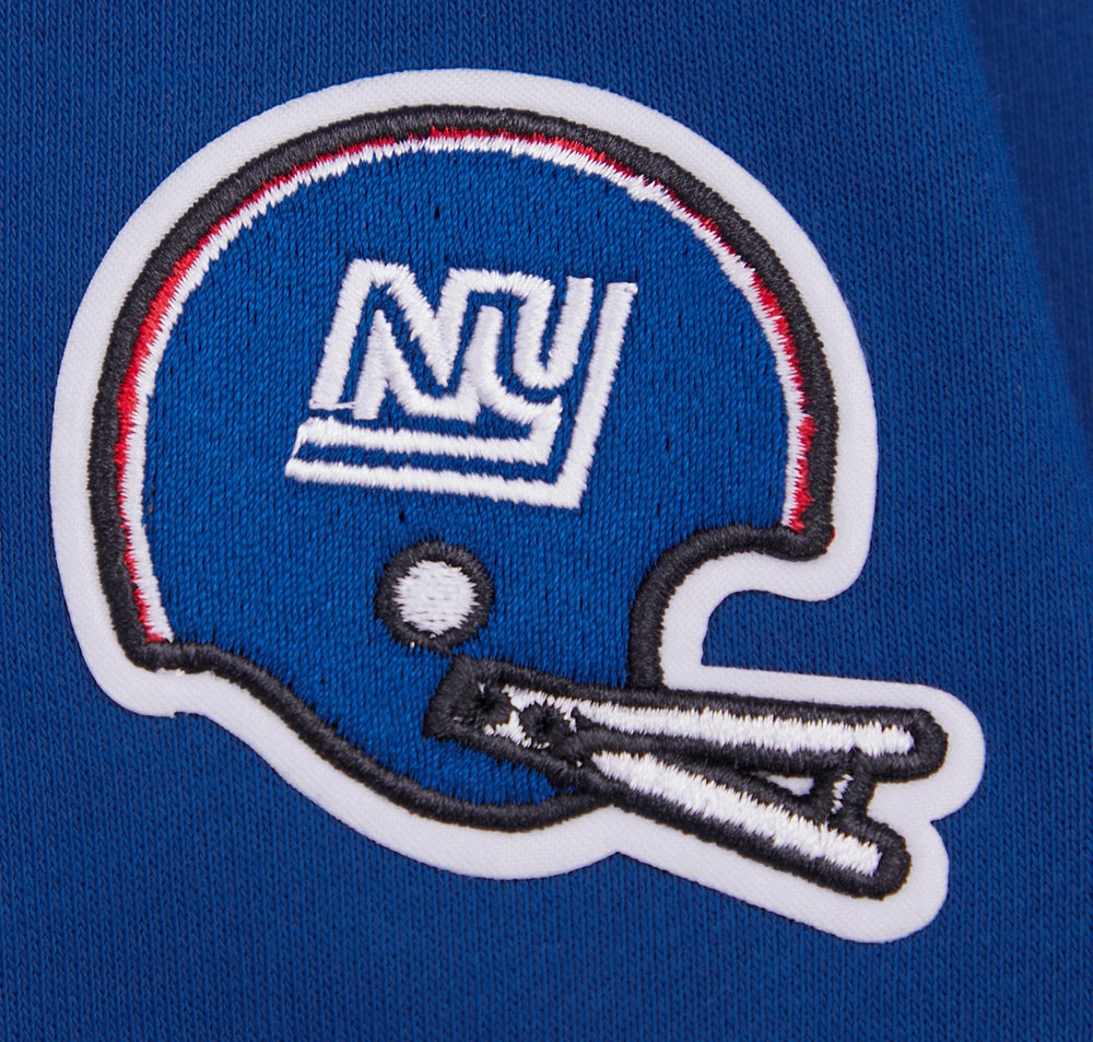 NFL NEW YORK GIANTS RETRO CLASSIC WOMEN'S RIB CROPPED PULLOVER HOODIE (DODGER BLUE)
