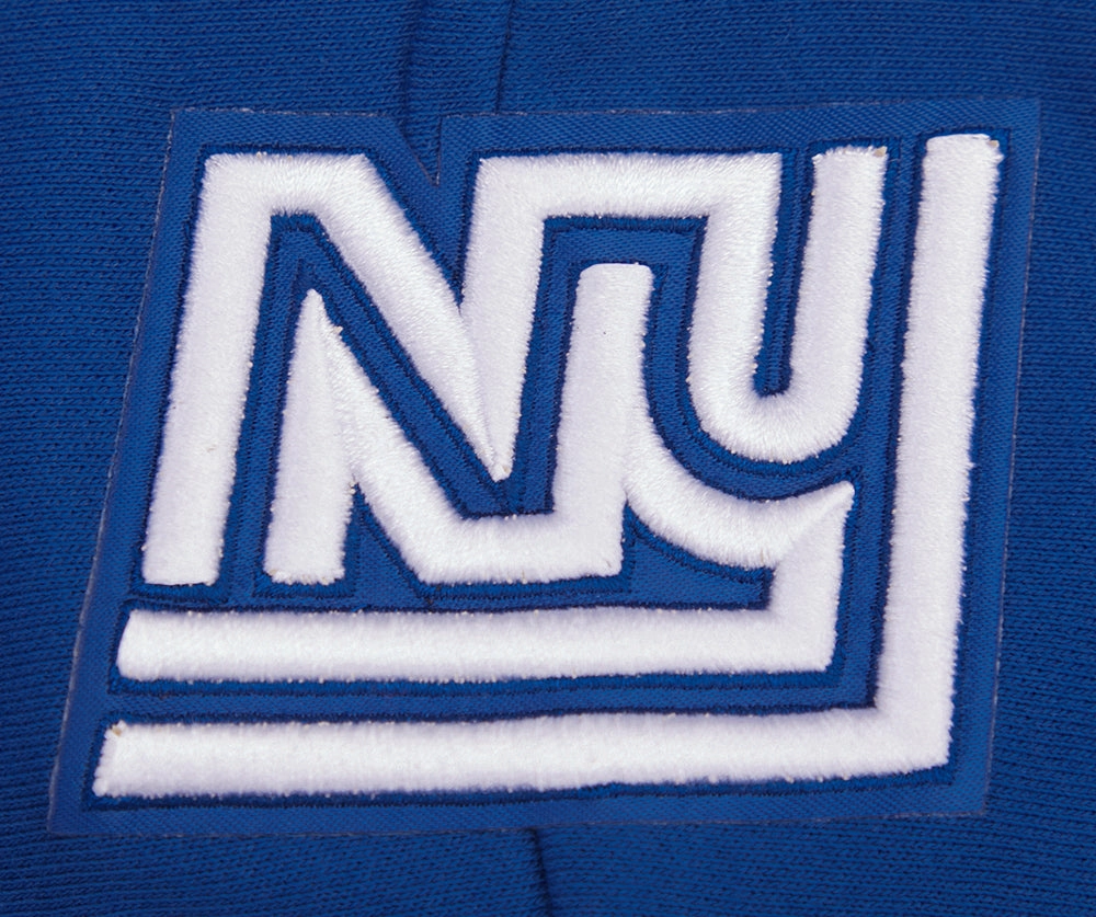 NFL NEW YORK GIANTS RETRO CLASSIC WOMEN'S RIB CROPPED PULLOVER HOODIE (DODGER BLUE)