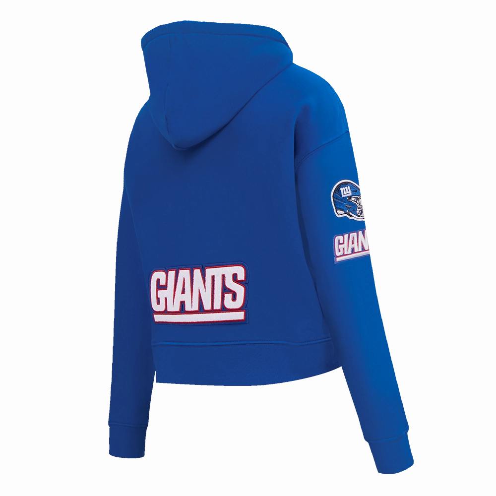 NFL NEW YORK GIANTS WOMEN'S CROPPED FLEECE HOODIE (DODGER BLUE)