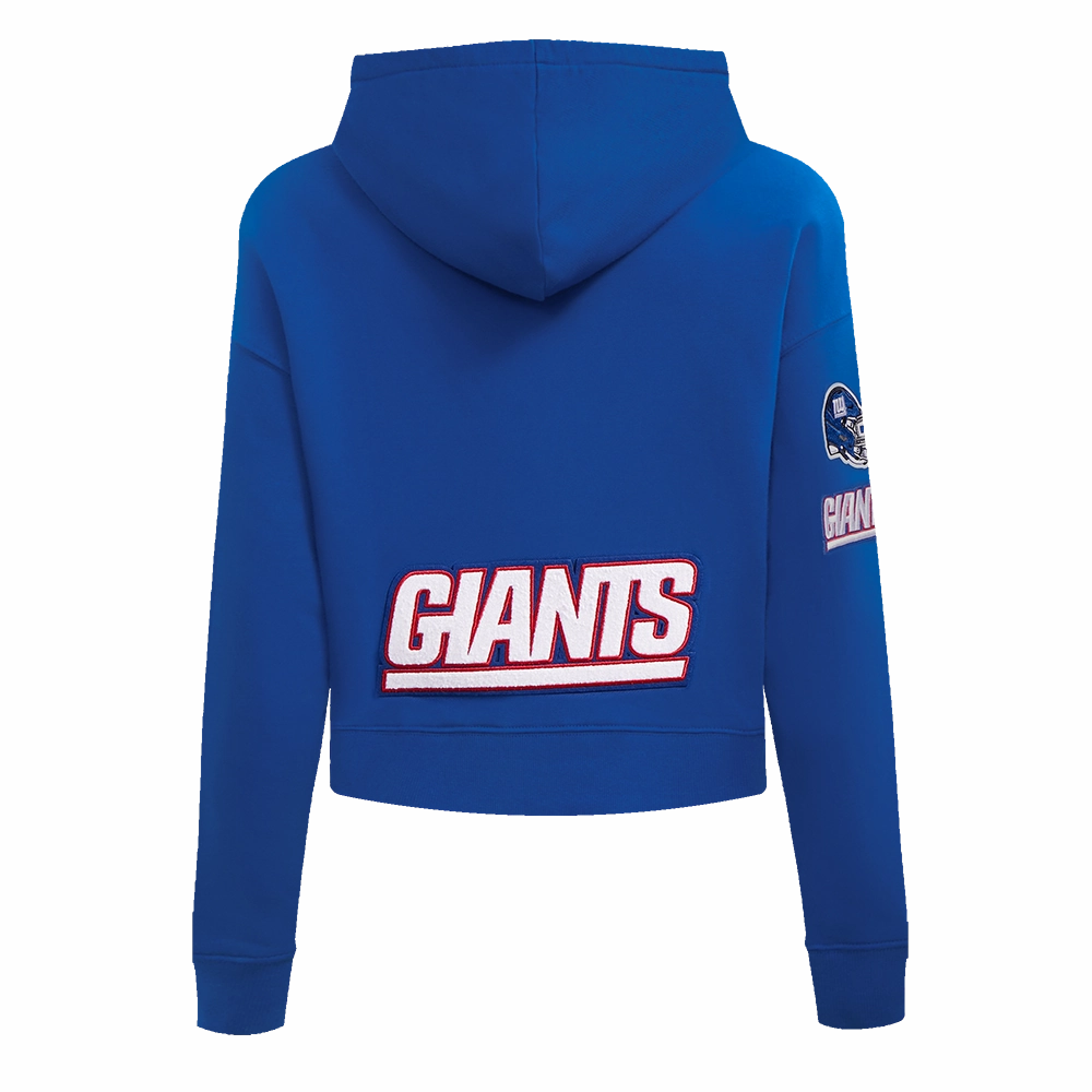 NFL NEW YORK GIANTS WOMEN'S CROPPED FLEECE HOODIE (DODGER BLUE)