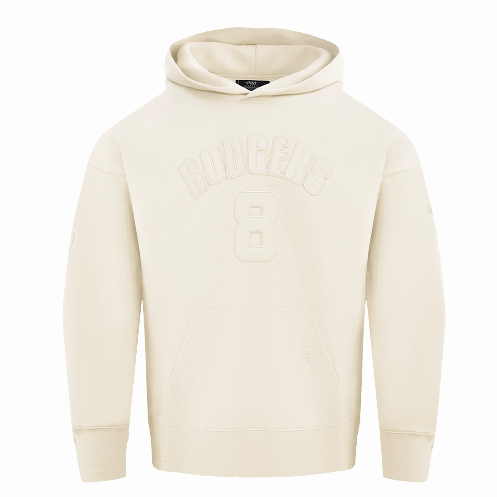 NFL NEW YORK JETS AARON RODGERS #8 NEUTRAL MEN'S DROP SHOULDER PO (EGGSHELL)