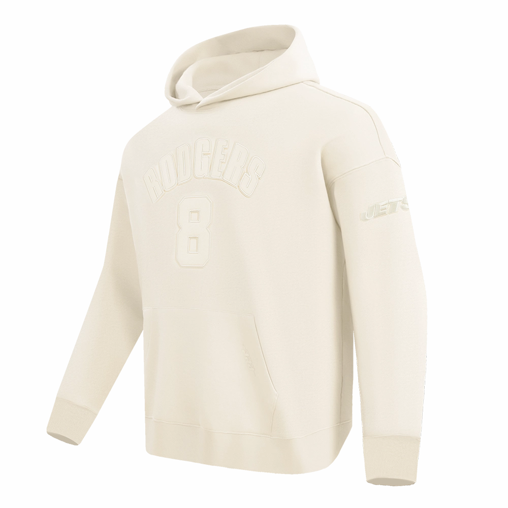 NFL NEW YORK JETS AARON RODGERS #8 NEUTRAL MEN'S DROP SHOULDER PO (EGGSHELL)