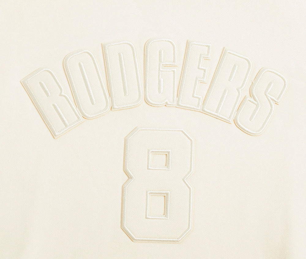NFL NEW YORK JETS AARON RODGERS #8 NEUTRAL MEN'S DROP SHOULDER PO (EGGSHELL)