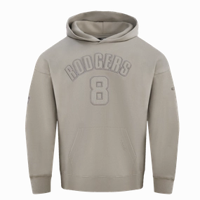 NFL NEW YORK JETS AARON RODGERS #8 NEUTRAL MEN'S DROP SHOULDER PO (TAUPE)