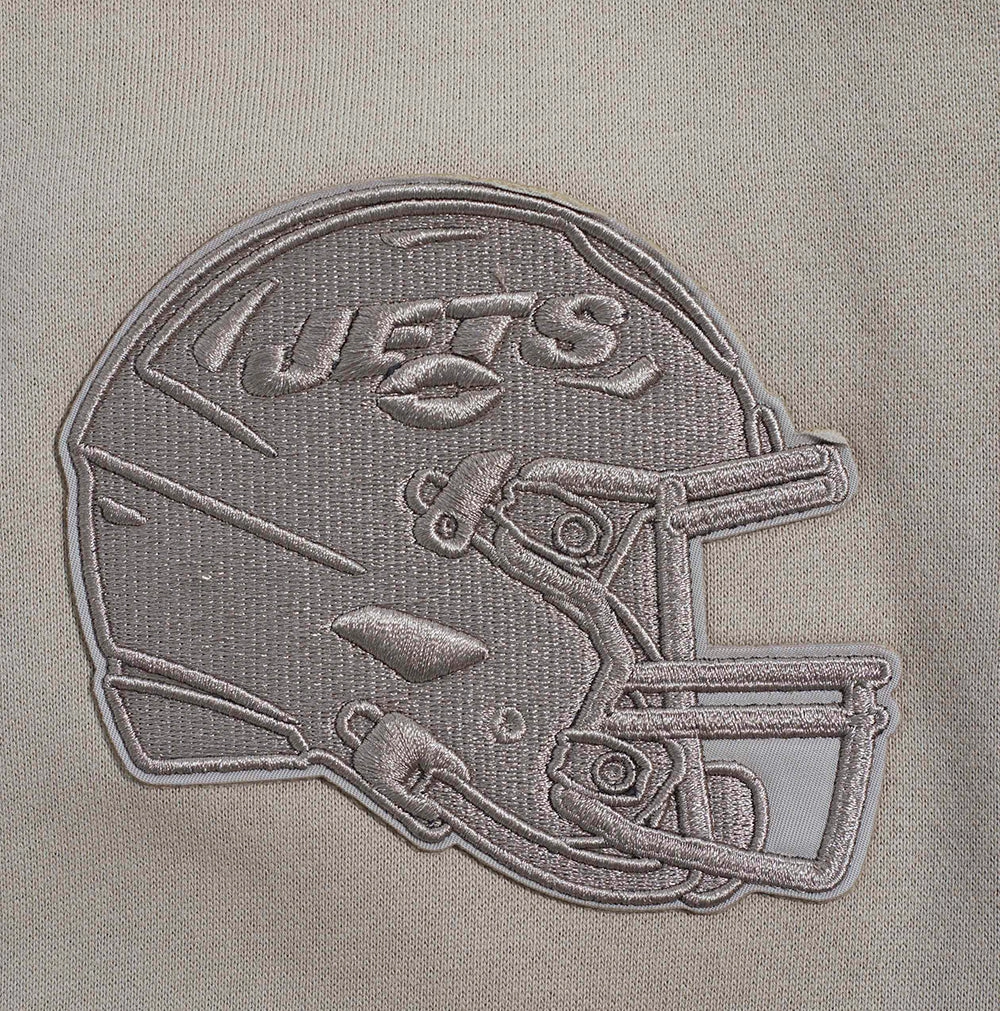 NFL NEW YORK JETS AARON RODGERS #8 NEUTRAL MEN'S DROP SHOULDER PO (TAUPE)