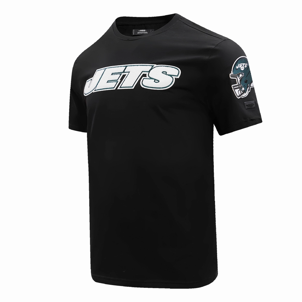 NFL NEW YORK JETS CLASSIC CHENILLE SINGLE JERSEY TEE (BLACK)