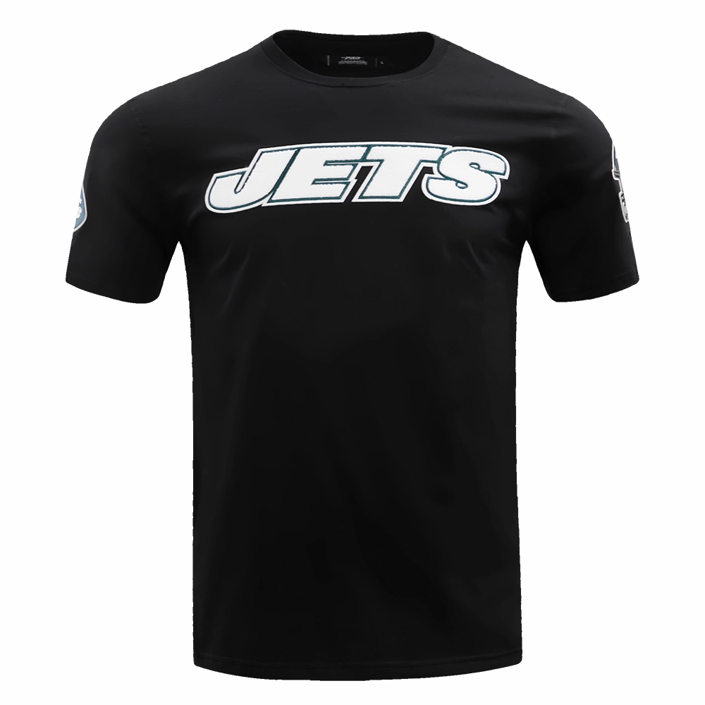 NFL NEW YORK JETS CLASSIC CHENILLE SINGLE JERSEY TEE (BLACK)