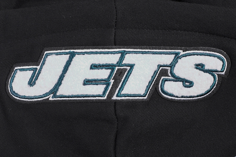 NFL NEW YORK JETS CLASSIC CROPPED WOMEN'S PULLOVER HOODIE (BLACK)