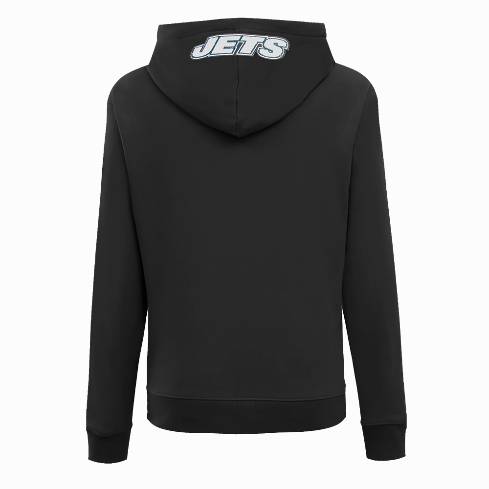 NFL NEW YORK JETS CLASSIC CROPPED WOMEN'S PULLOVER HOODIE (BLACK)