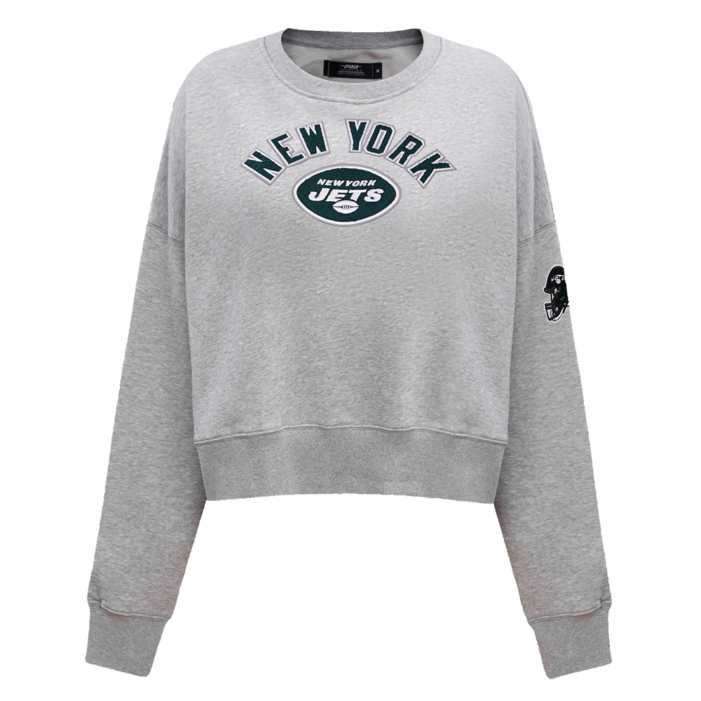 NFL NEW YORK JETS CLASSIC WOMEN'S CREWNECK (HEATHER GREY)