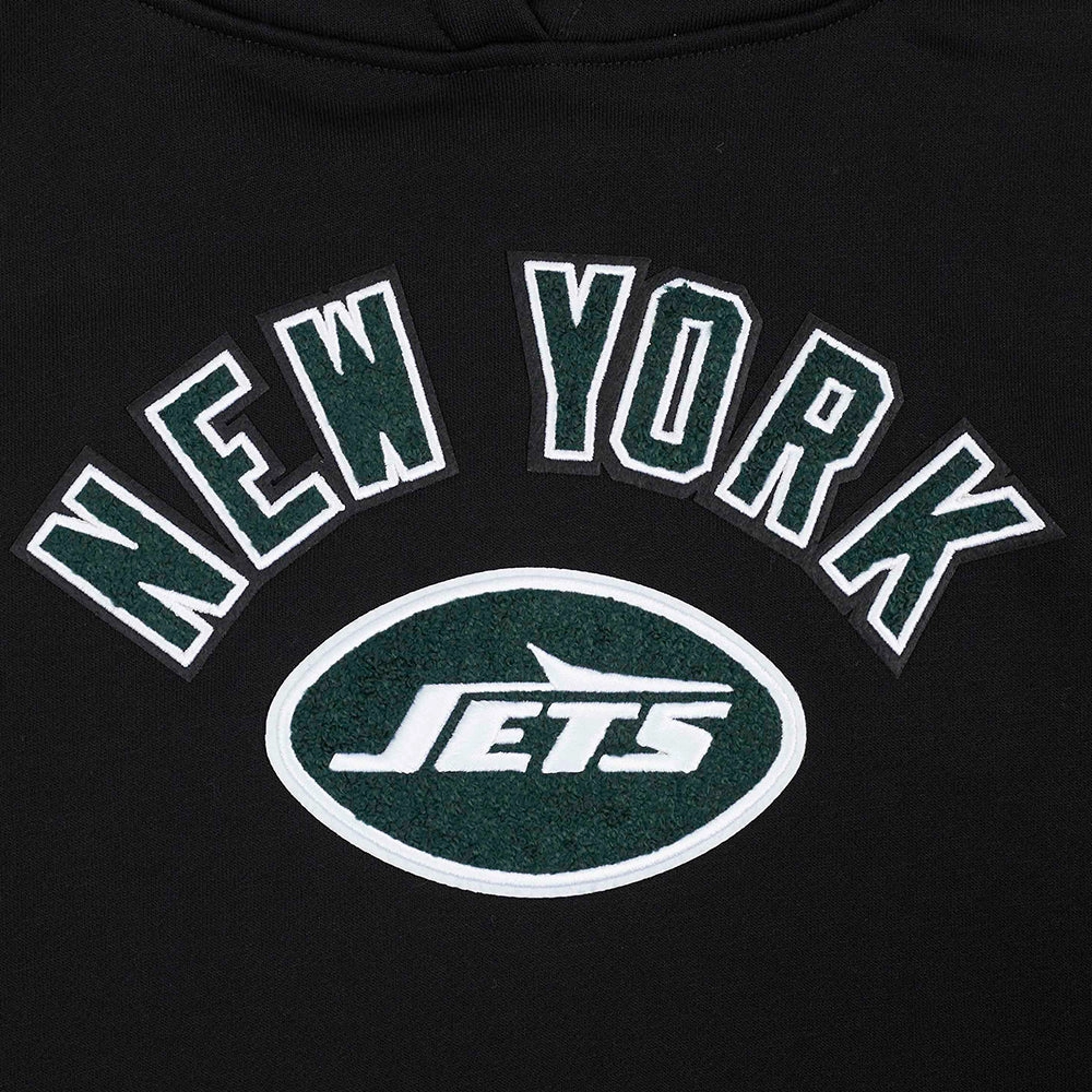 NFL NEW YORK JETS CLASSIC WOMEN'S FLEECE PULLOVER HOODIE (BLACK)