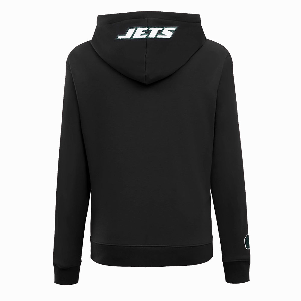 NFL NEW YORK JETS CLASSIC WOMEN'S FLEECE PULLOVER HOODIE (BLACK)