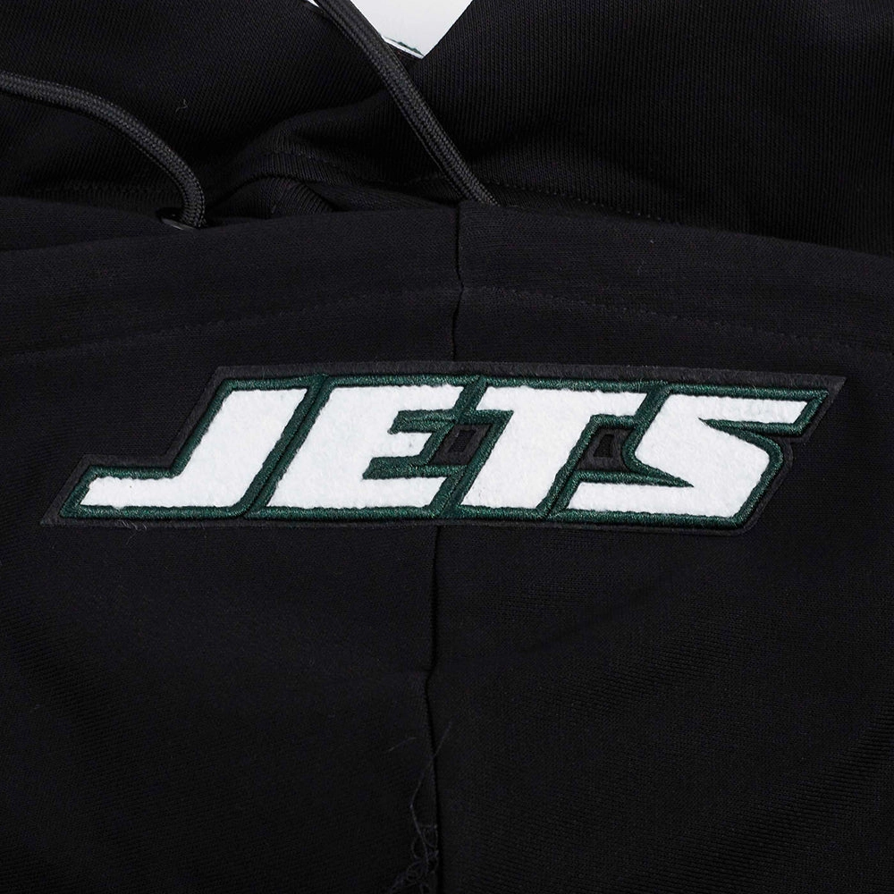 NFL NEW YORK JETS CLASSIC WOMEN'S FLEECE PULLOVER HOODIE (BLACK)