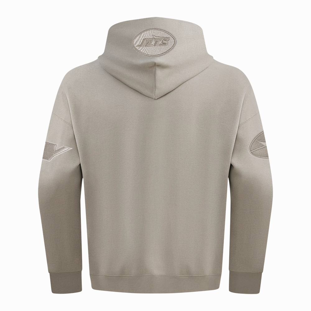 NFL NEW YORK JETS NEUTRAL MEN'S DROP SHOULDER FLC PO HOODIE (TAUPE)