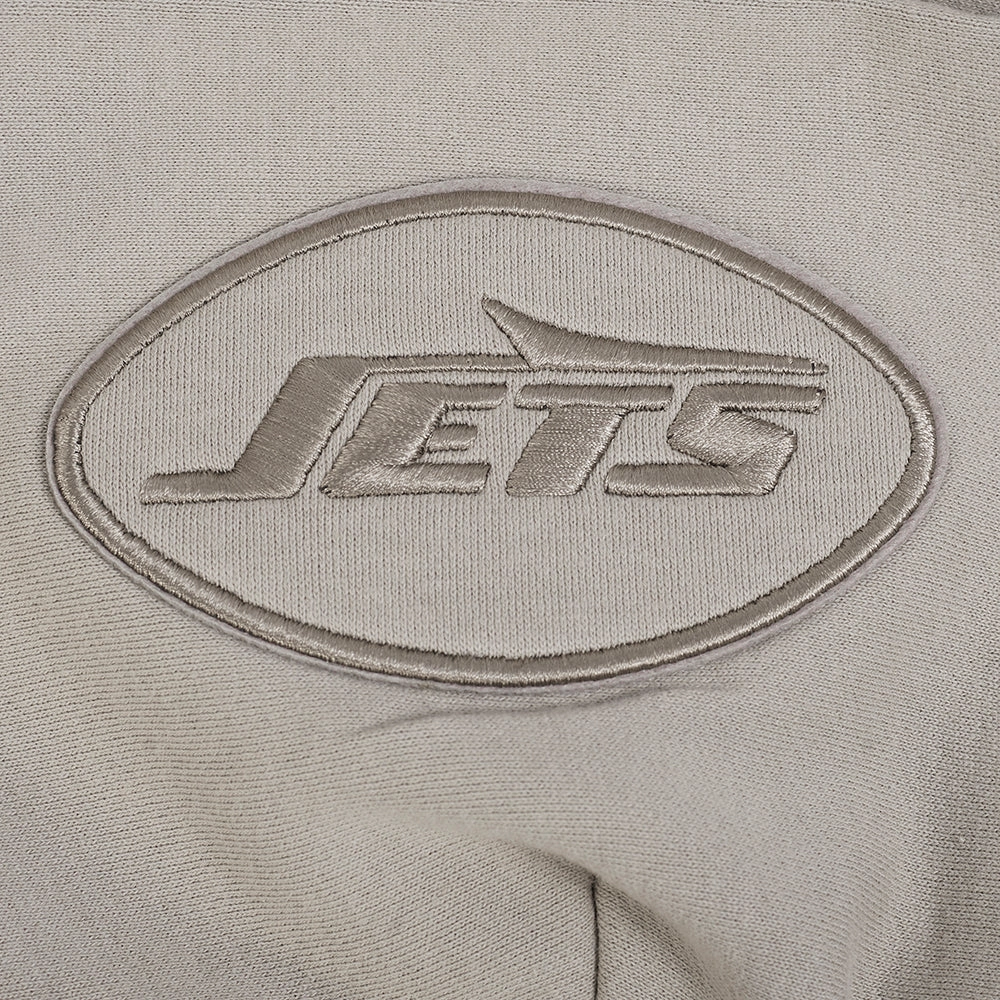 NFL NEW YORK JETS NEUTRAL MEN'S DROP SHOULDER FLC PO HOODIE (TAUPE)