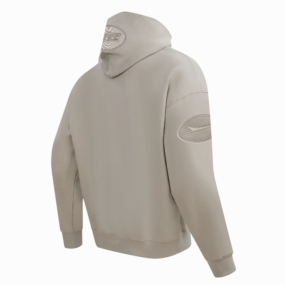 NFL NEW YORK JETS NEUTRAL MEN'S DROP SHOULDER FLC PO HOODIE (TAUPE)