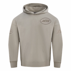 NFL NEW YORK JETS NEUTRAL MEN'S DROP SHOULDER FLC PO HOODIE (TAUPE)