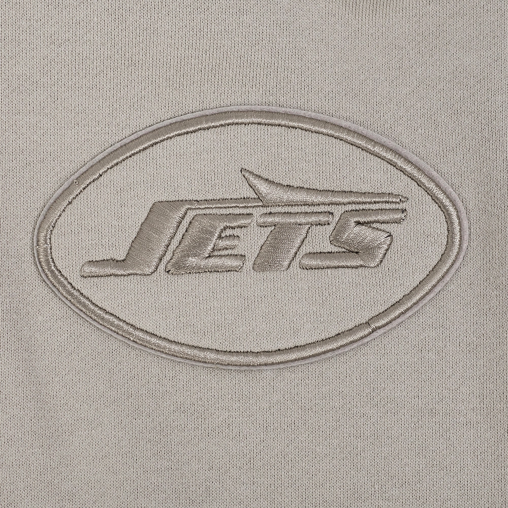 NFL NEW YORK JETS NEUTRAL MEN'S DROP SHOULDER FLC PO HOODIE (TAUPE)
