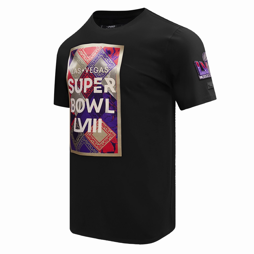 NFL NFL SUPERBOWL LVIII BOX LOGO SINGLE JERSEY MEN'S TEE (BLACK)