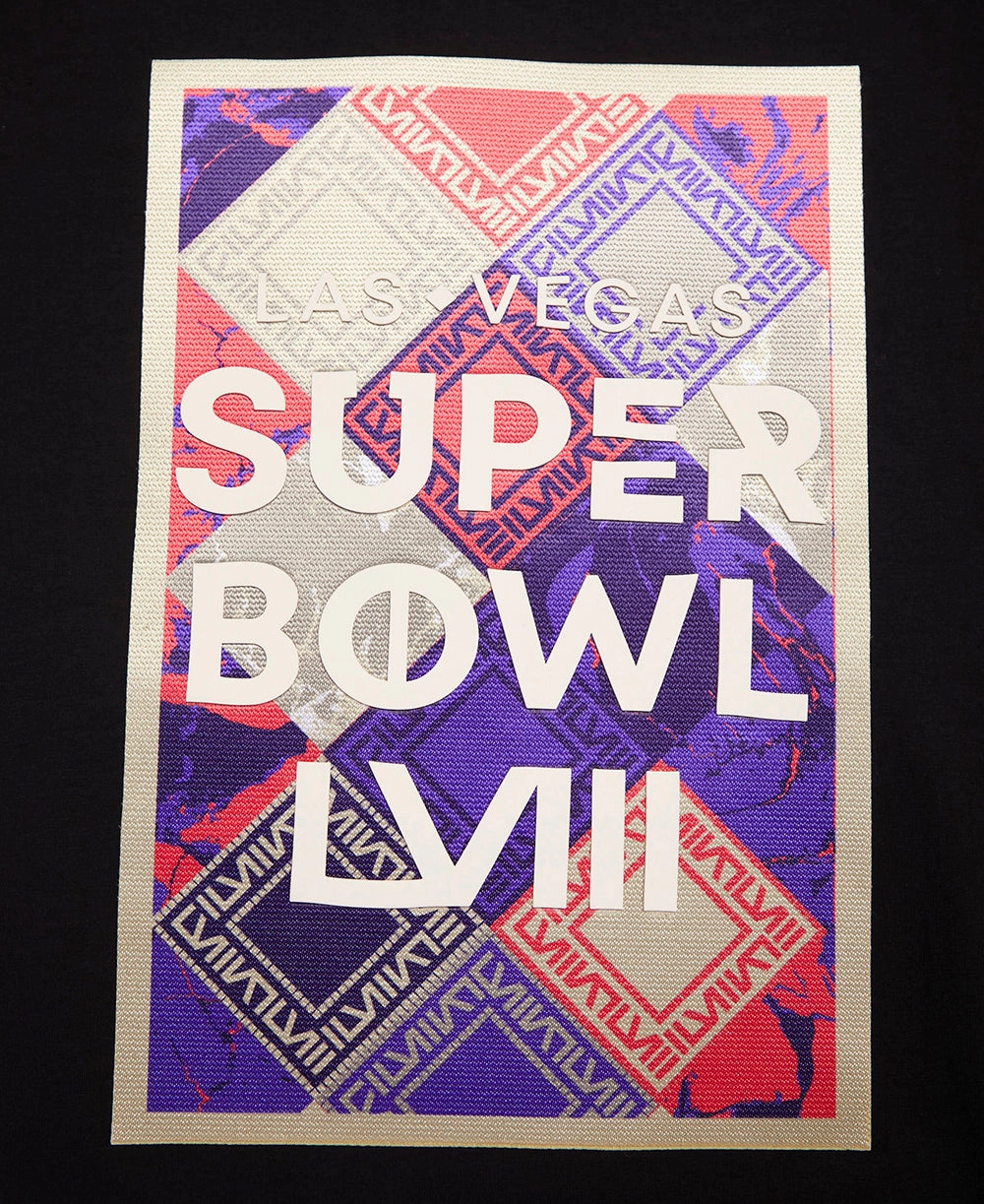 NFL NFL SUPERBOWL LVIII BOX LOGO SINGLE JERSEY MEN'S TEE (BLACK)