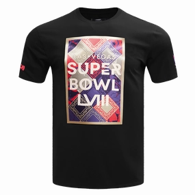 NFL NFL SUPERBOWL LVIII BOX LOGO SINGLE JERSEY MEN'S TEE (BLACK)