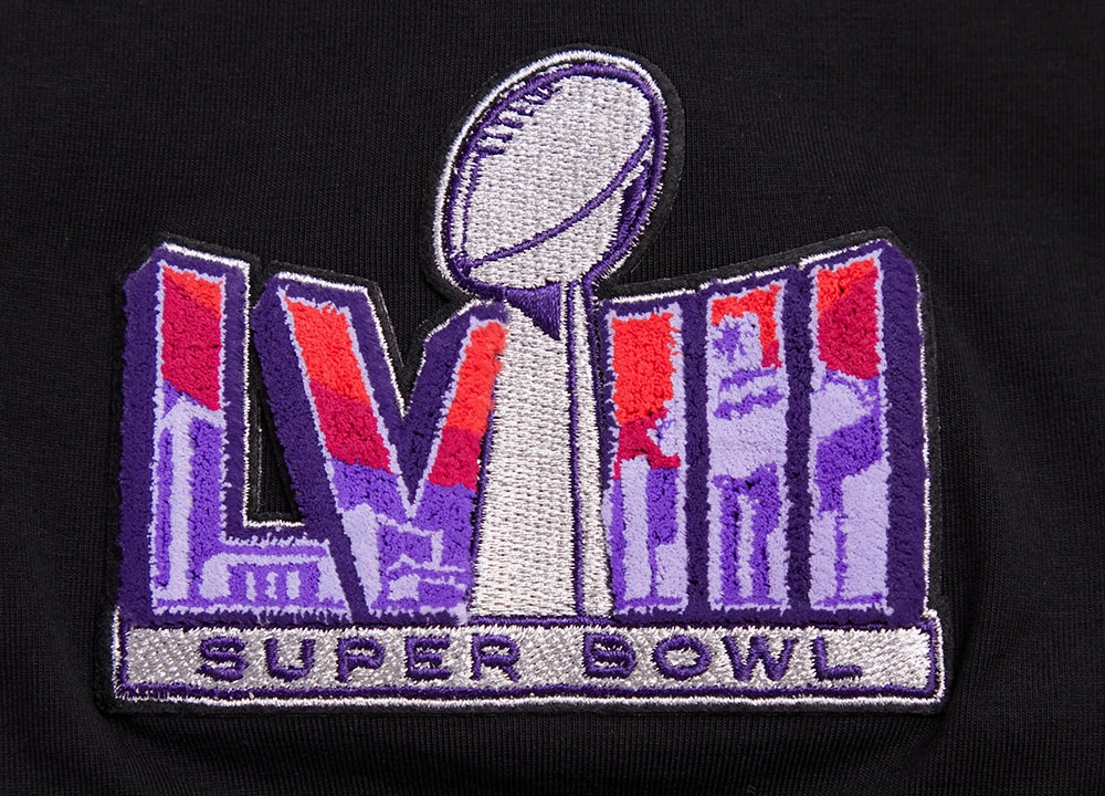 NFL NFL SUPERBOWL LVIII BOX LOGO SINGLE JERSEY MEN'S TEE (BLACK)