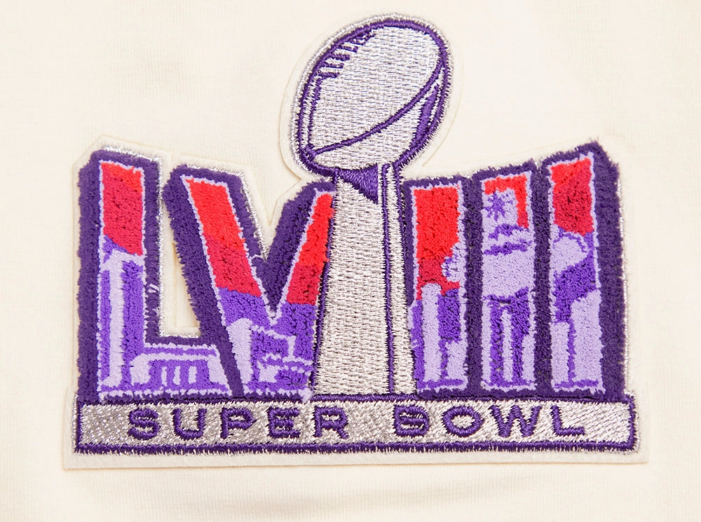 NFL NFL SUPERBOWL LVIII BOX LOGO SINGLE JERSEY MEN'S TEE (EGGSHELL)