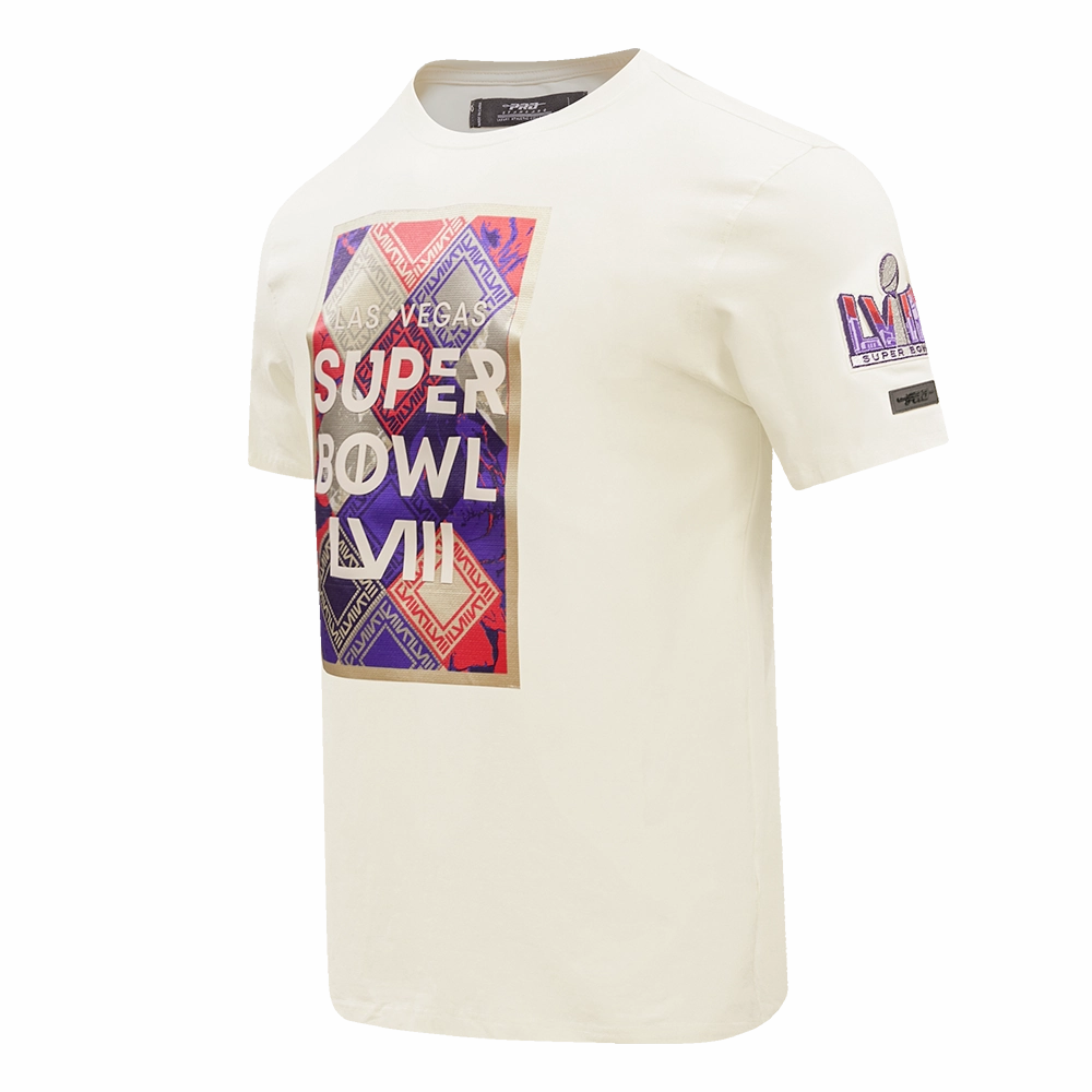 NFL NFL SUPERBOWL LVIII BOX LOGO SINGLE JERSEY MEN'S TEE (EGGSHELL)