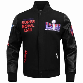 NFL NFL SUPERBOWL LVIII MEN'S WOOL VARSITY JACKET (JET BLACK)
