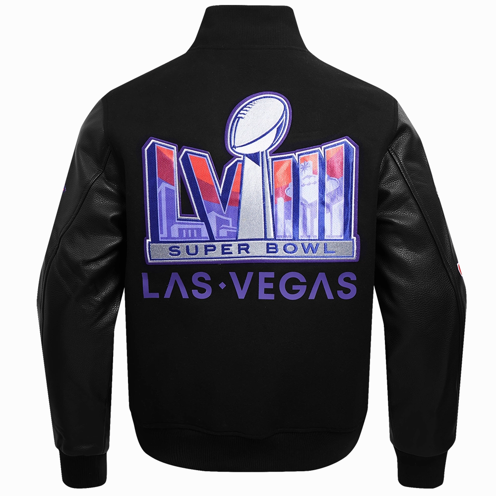 NFL NFL SUPERBOWL LVIII MEN'S WOOL VARSITY JACKET (JET BLACK)