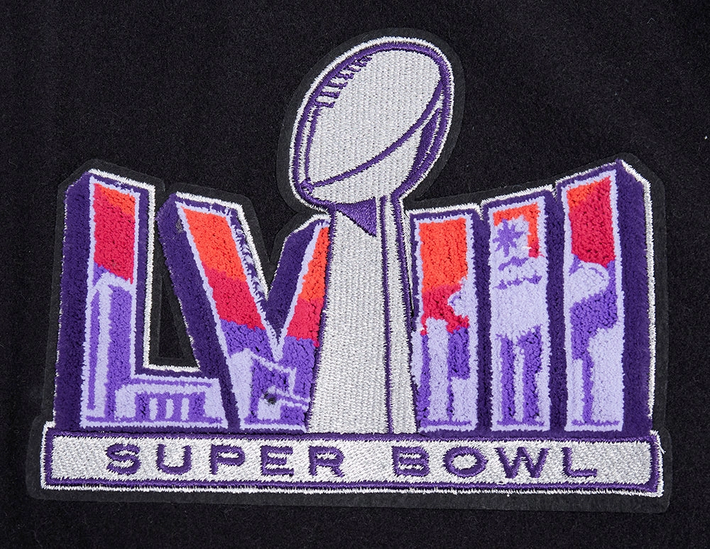 NFL NFL SUPERBOWL LVIII MEN'S WOOL VARSITY JACKET (JET BLACK)