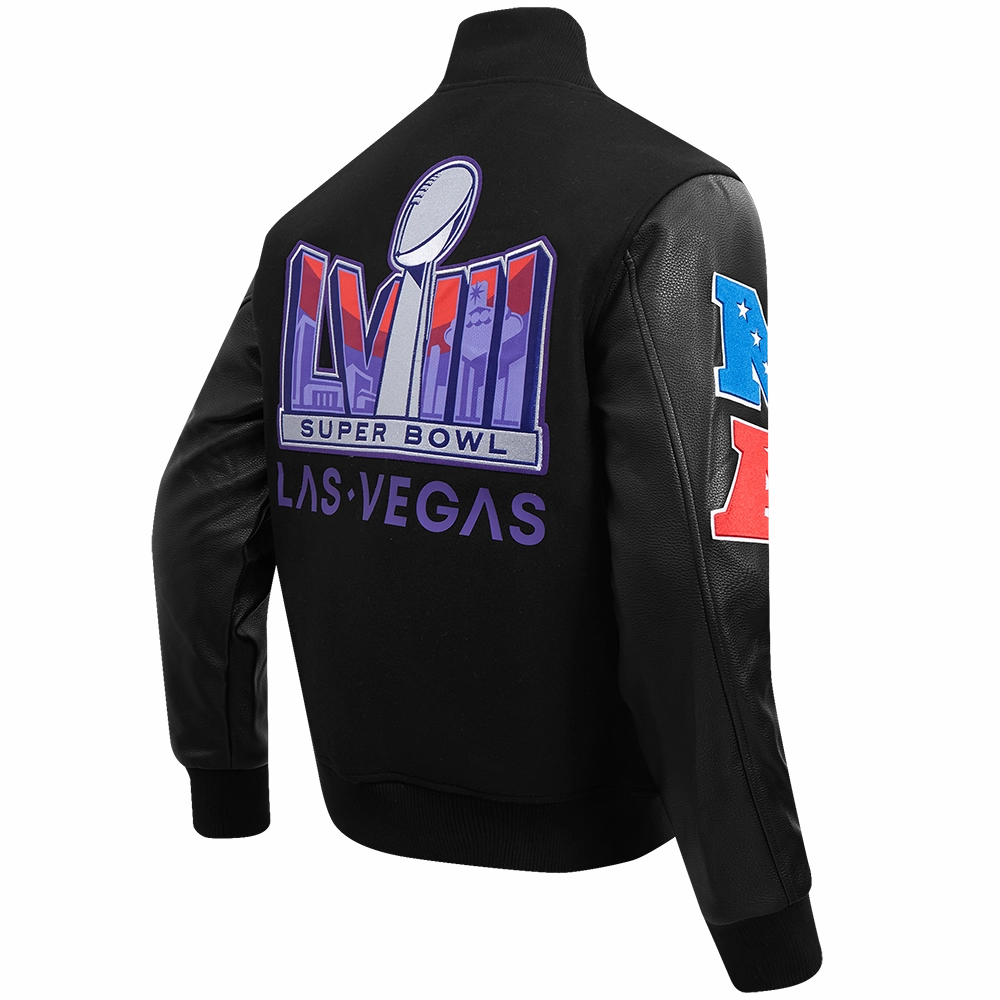 NFL NFL SUPERBOWL LVIII MEN'S WOOL VARSITY JACKET (JET BLACK)