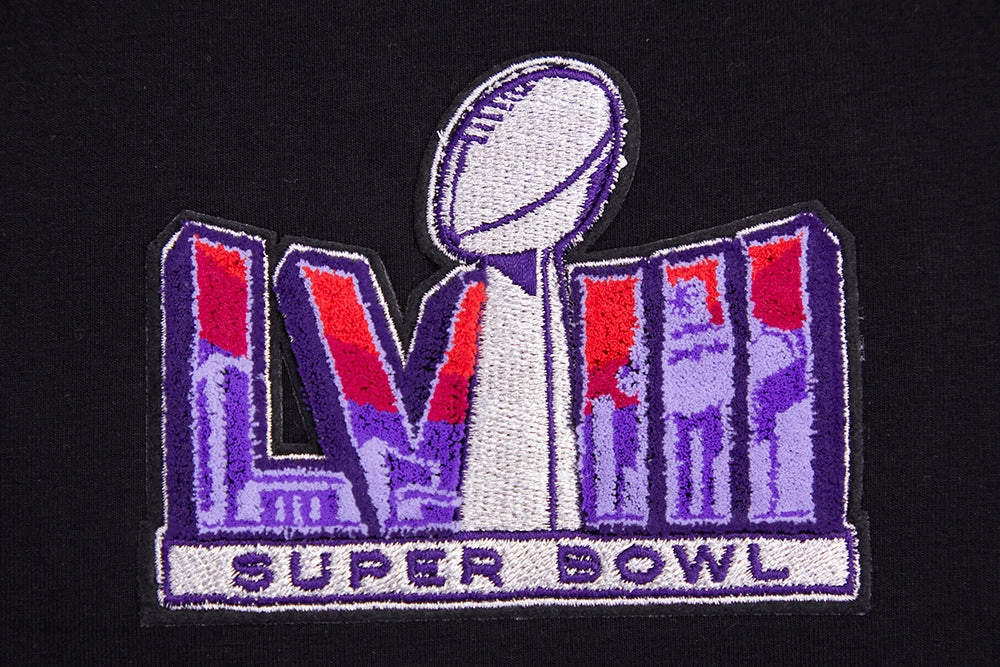 NFL NFL SUPERBOWL LVIII SINGLE JERSEY BOXY WOMEN'S TEE (BLACK)