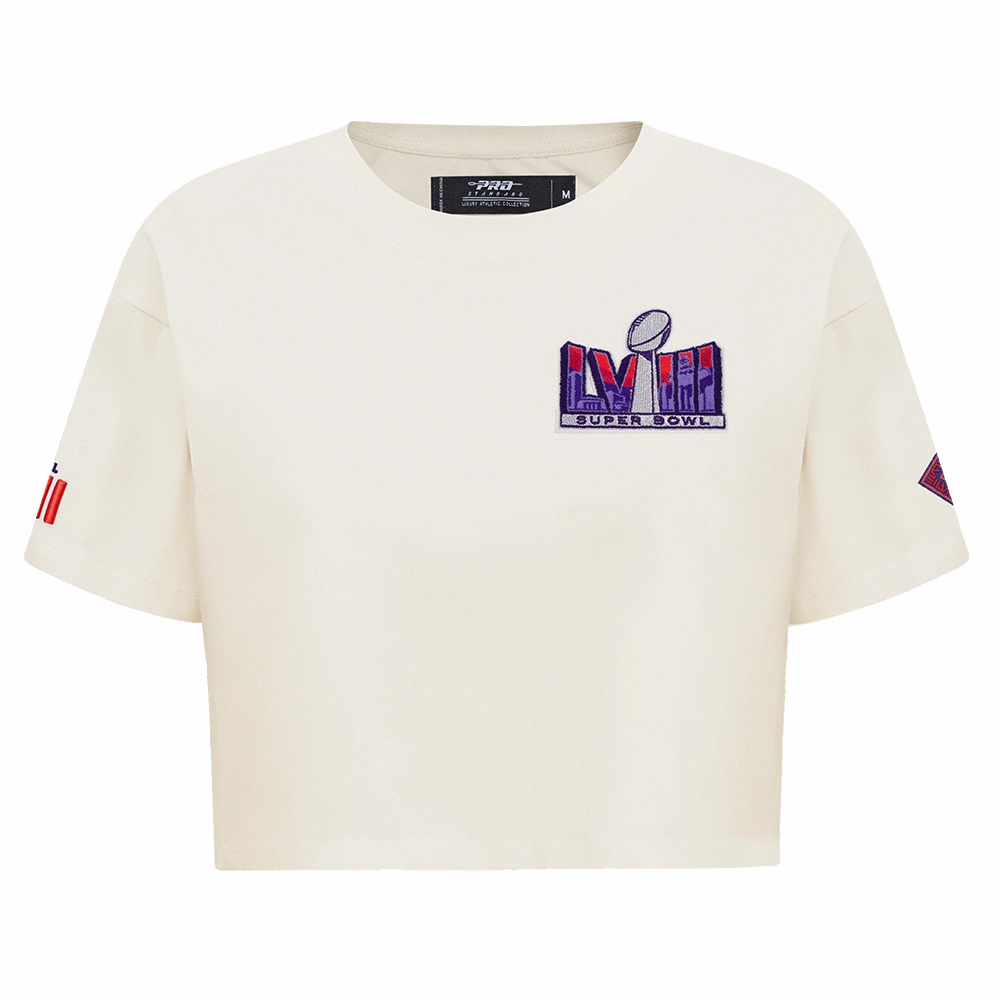 NFL NFL SUPERBOWL LVIII SINGLE JERSEY BOXY WOMEN'S TEE (EGGSHELL)