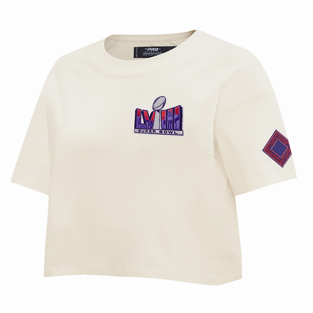 NFL NFL SUPERBOWL LVIII SINGLE JERSEY BOXY WOMEN'S TEE (EGGSHELL)