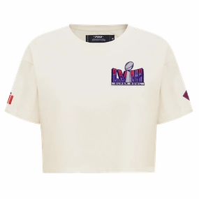 NFL NFL SUPERBOWL LVIII SINGLE JERSEY BOXY WOMEN'S TEE (EGGSHELL)