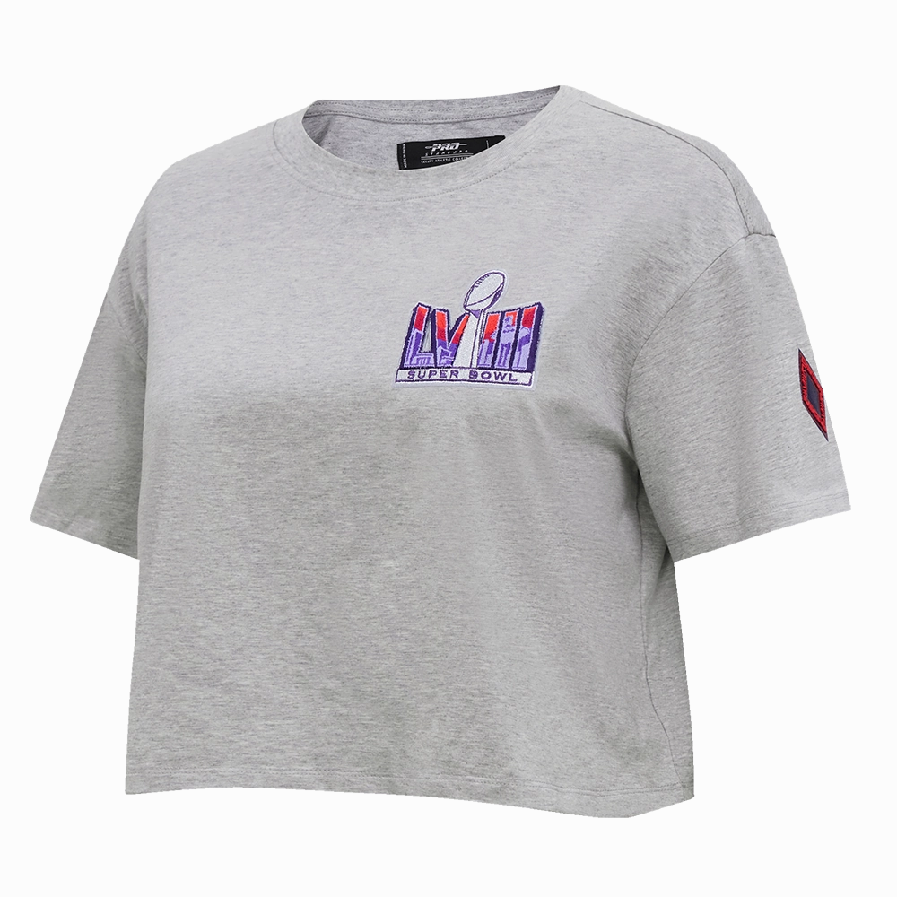 NFL NFL SUPERBOWL LVIII SINGLE JERSEY BOXY WOMEN'S TEE (HEATHER GREY)