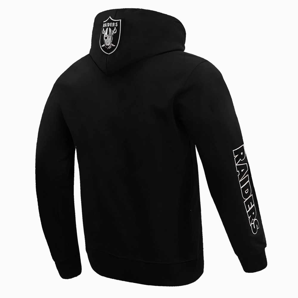 NFL OAKLAND RAIDERS CLASSIC BRISTLE FLEECE PULLOVER HOODIE (BLACK)