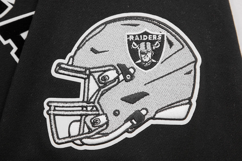 NFL OAKLAND RAIDERS CLASSIC BRISTLE FLEECE PULLOVER HOODIE (BLACK)
