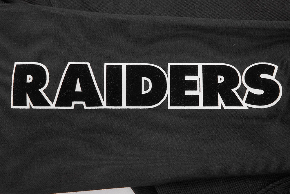 NFL OAKLAND RAIDERS CLASSIC BRISTLE FLEECE PULLOVER HOODIE (BLACK)