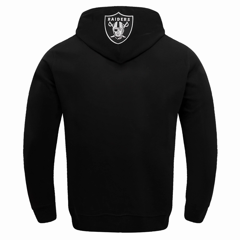 NFL OAKLAND RAIDERS CLASSIC BRISTLE FLEECE PULLOVER HOODIE (BLACK)