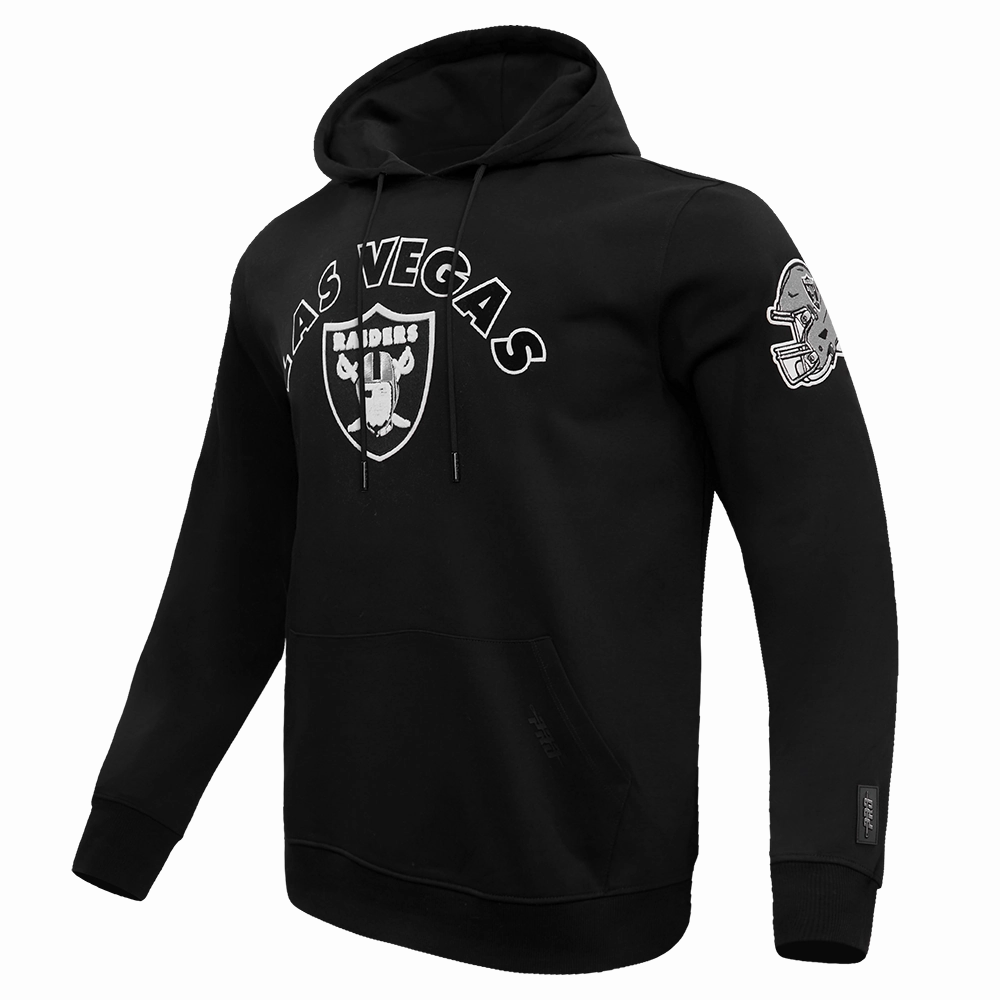 NFL OAKLAND RAIDERS CLASSIC BRISTLE FLEECE PULLOVER HOODIE (BLACK)