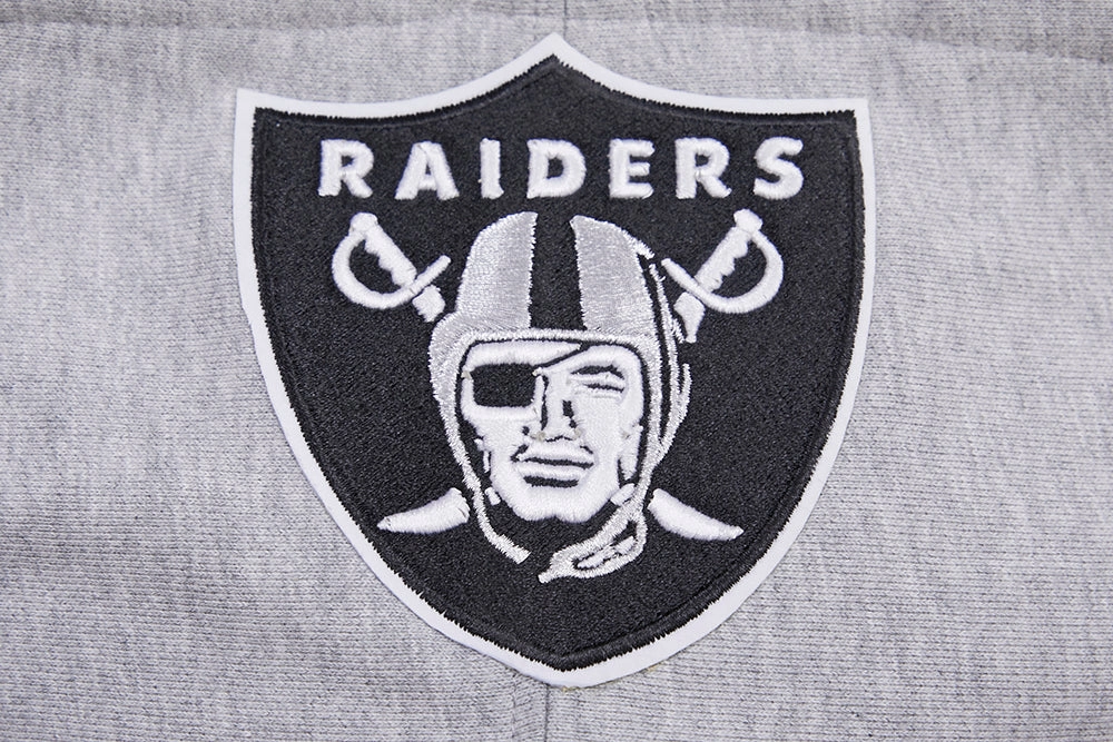 NFL OAKLAND RAIDERS CLASSIC BRISTLE FLEECE PULLOVER HOODIE (HEATHER GREY)