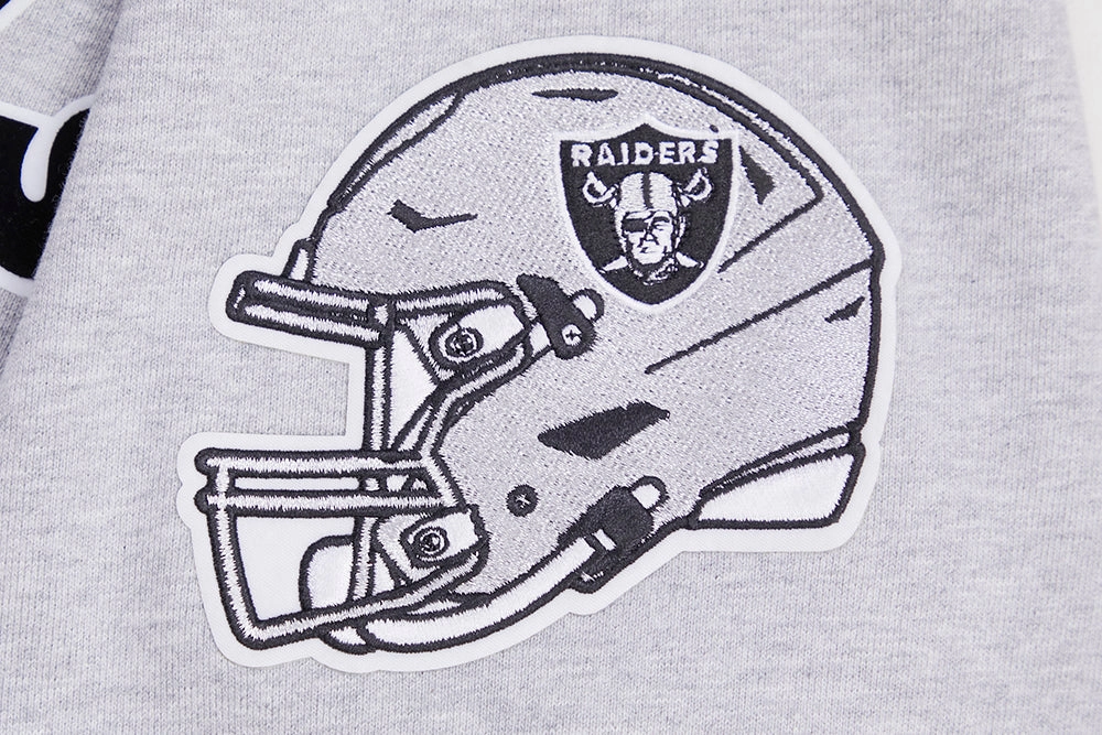 NFL OAKLAND RAIDERS CLASSIC BRISTLE FLEECE PULLOVER HOODIE (HEATHER GREY)