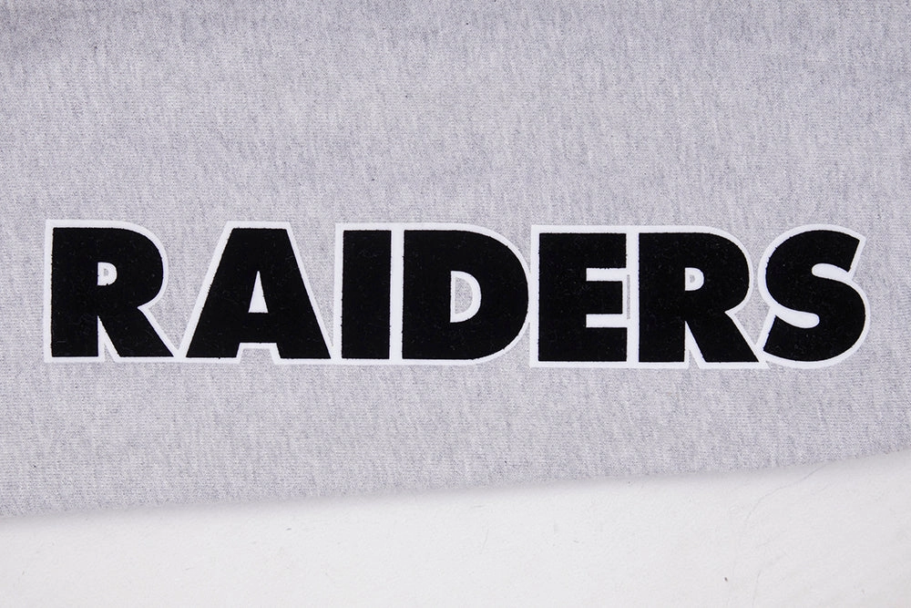 NFL OAKLAND RAIDERS CLASSIC BRISTLE FLEECE PULLOVER HOODIE (HEATHER GREY)