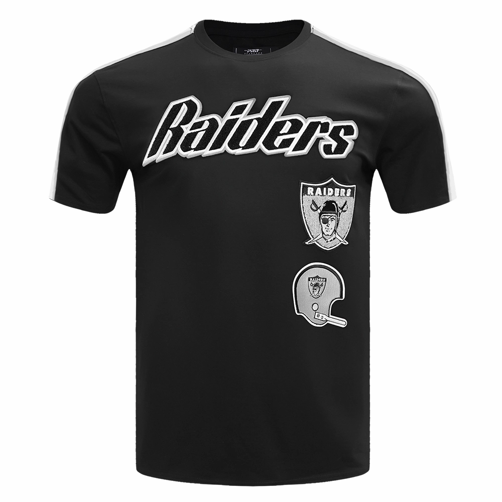 NFL OAKLAND RAIDERS RETRO CLASSIC MEN'S STRIPED TEE (BLACK/GREY)