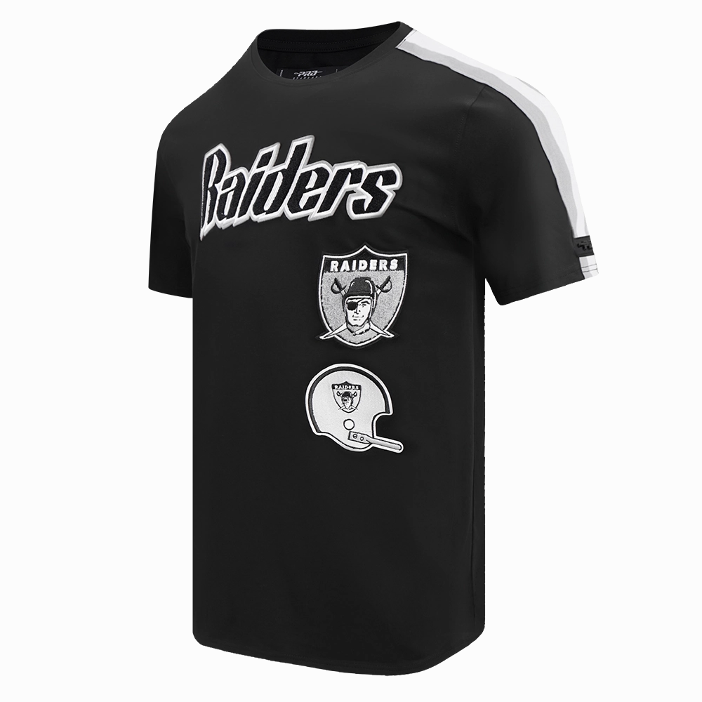 NFL OAKLAND RAIDERS RETRO CLASSIC MEN'S STRIPED TEE (BLACK/GREY)