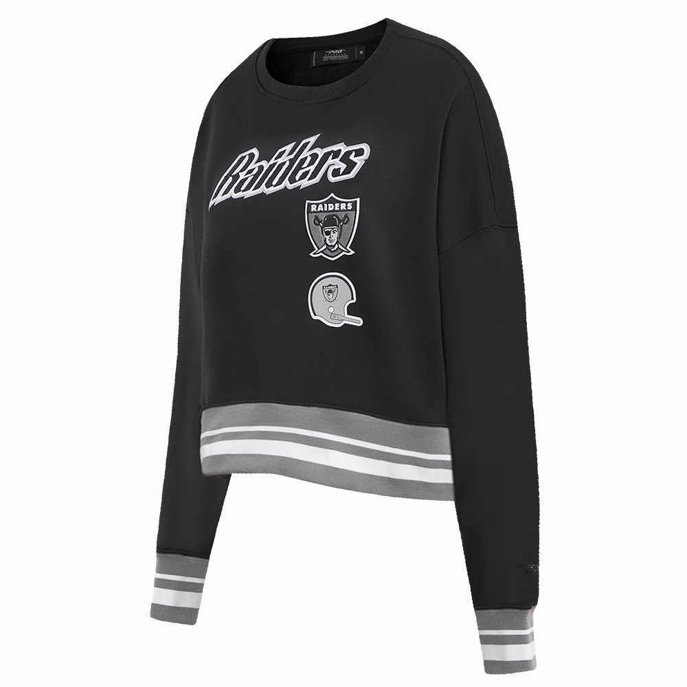 NFL OAKLAND RAIDERS RETRO CLASSIC WOMEN'S CREWNECK (BLACK/GREY)