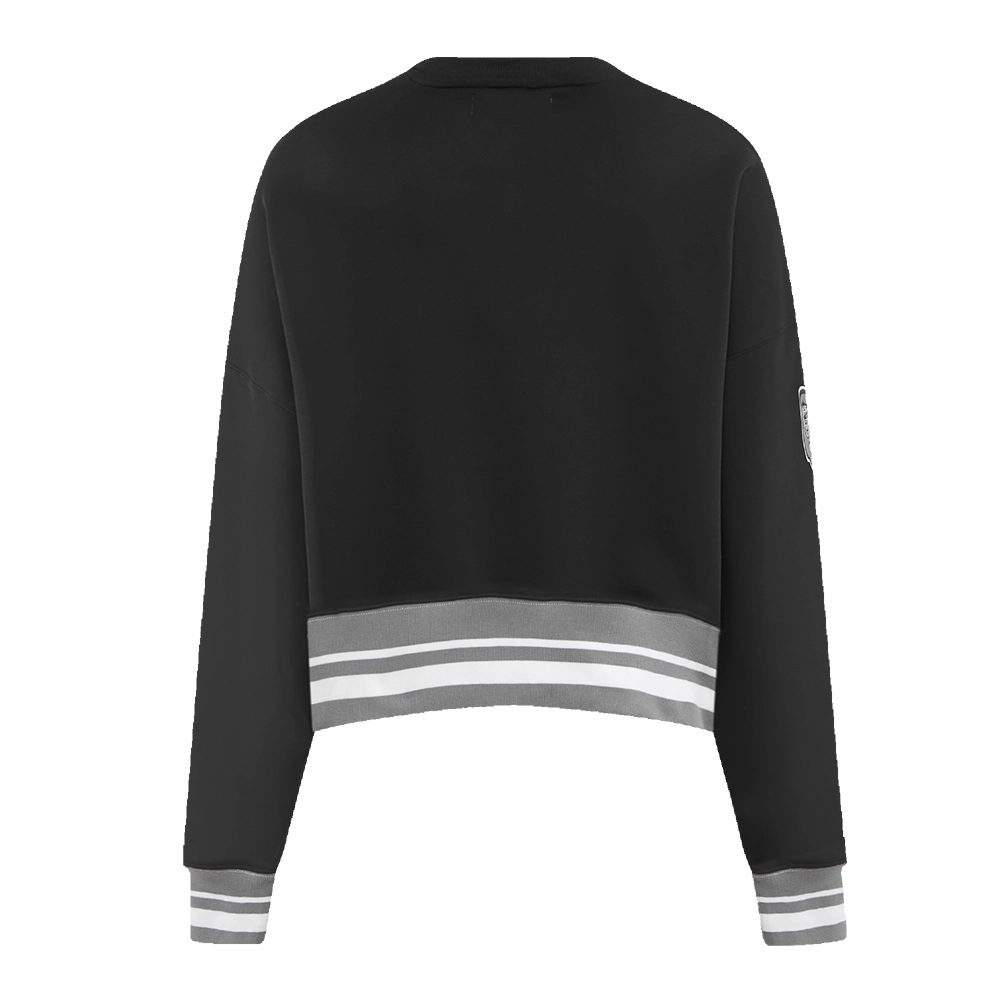 NFL OAKLAND RAIDERS RETRO CLASSIC WOMEN'S CREWNECK (BLACK/GREY)